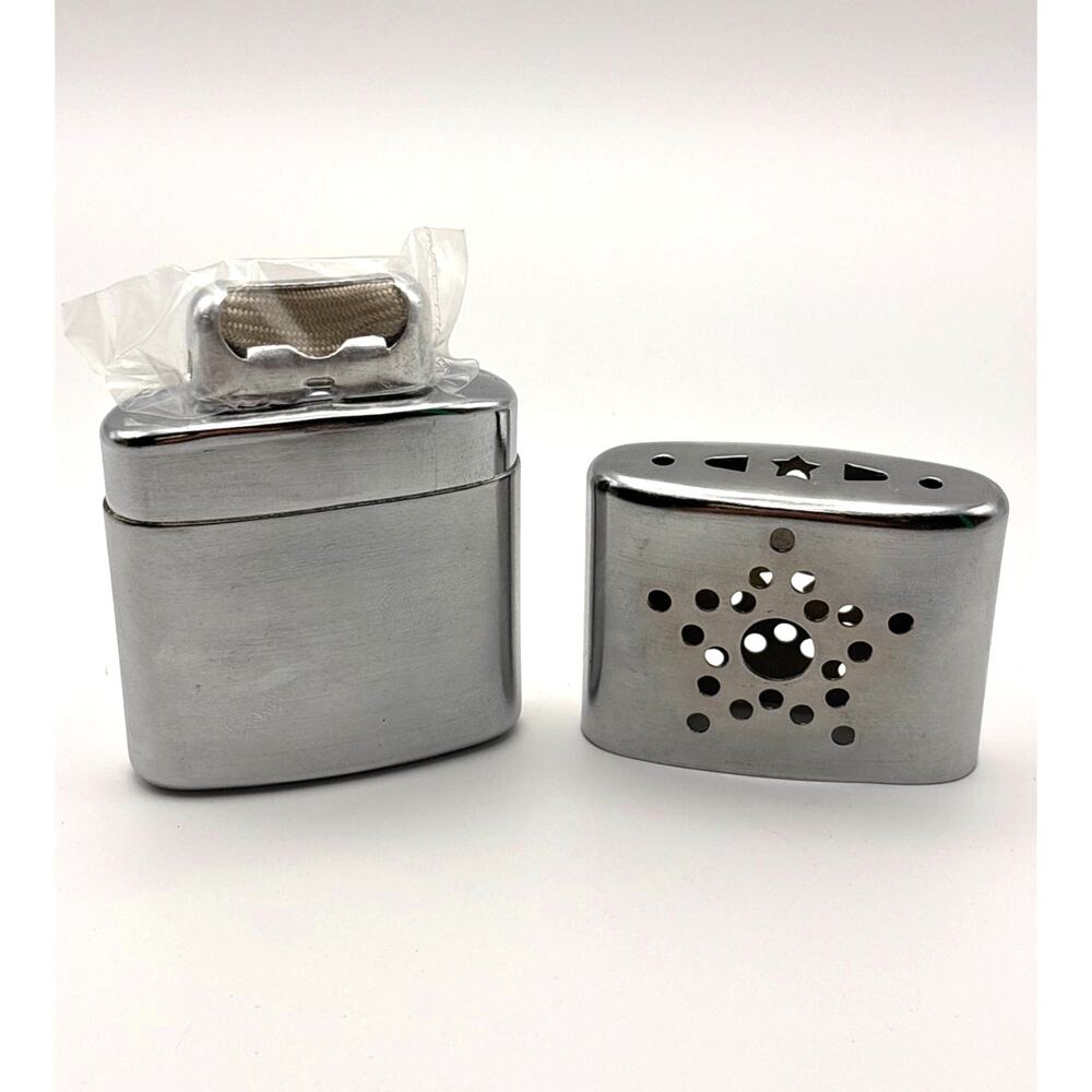 Vintage Sportsman Chrome Metal Pocket Hand Warmer Made in Hong Kong MCM Unused